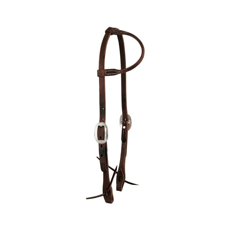 Westernwelt Einohrkopfstück Harness Dunkel Mit Edelstahlschnalle