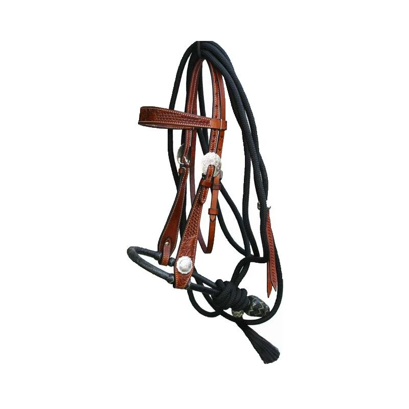 Westernwelt Bosal Set Mit Silber Conchas Und Nylon Mecate