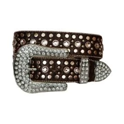Westernwelt Damengürtel Strass Sindy Dunkelbraun
