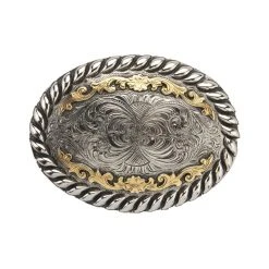 Westernwelt Buckle Blume Oval Antik