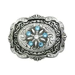 Westernwelt Buckle Für Damen Mit Blauen Strasssteinen