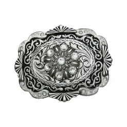 Westernwelt Buckle Für Damen Mit Weißen Strasssteinen