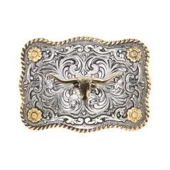 Westernwelt Buckle Longhorn Rechteck