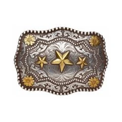 Westernwelt Buckle Dreistern Rechteck