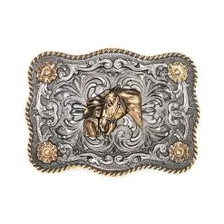 Westernwelt Buckle Pferdekopf Mit Cowboy Rechteck